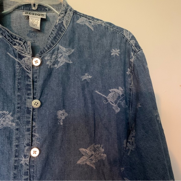 Vintage Jackets & Blazers - Vintage 90s Chicos embellished blue denim jacket